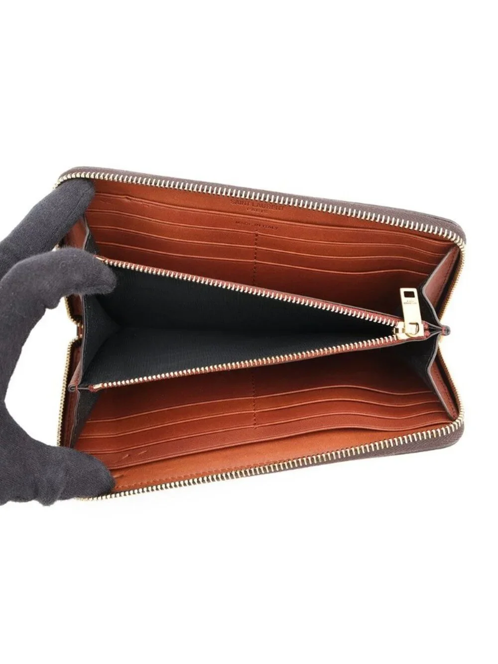 Saint Laurent Paris Wallet le Monogram Zip Around Leather